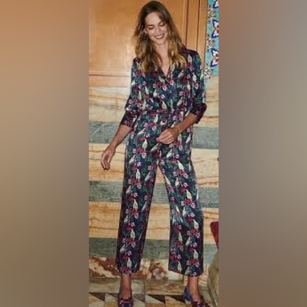 Boden Holiday Glam Satin Jumpsuit